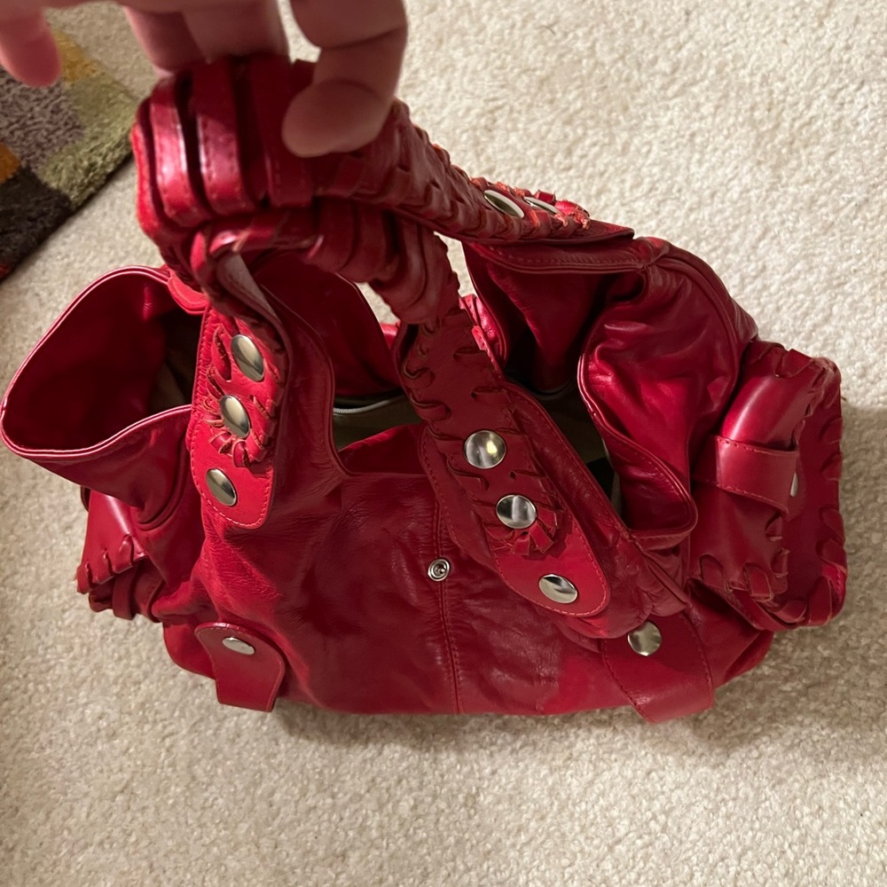Red studded Chloe handbag
